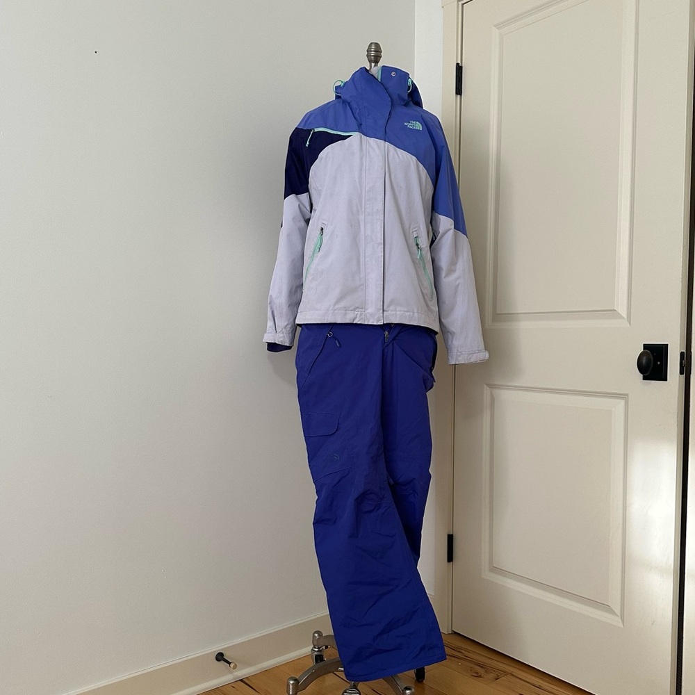 The North Face Purple and Gray Ski Coat and Pants - Size M Jacket - Size S Pants